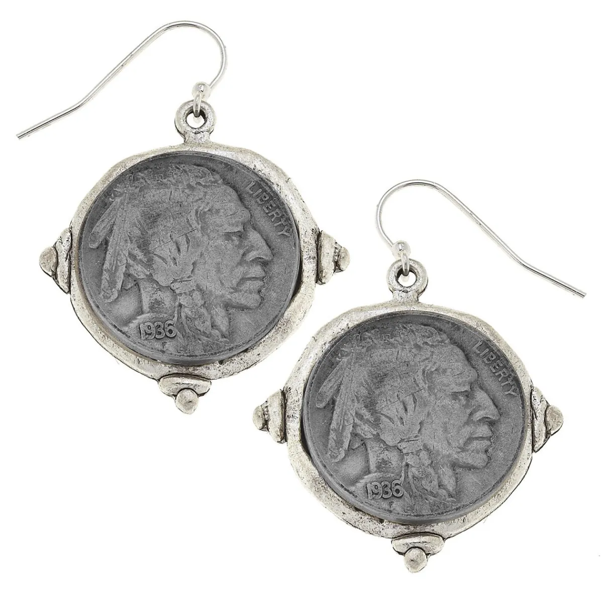 American Indian Nickel Earrings|Susan Shaw