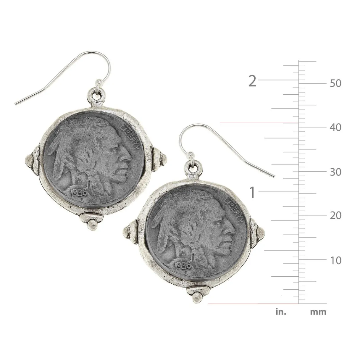American Indian Nickel Earrings|Susan Shaw