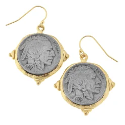 American Indian Nickel Earrings|Susan Shaw