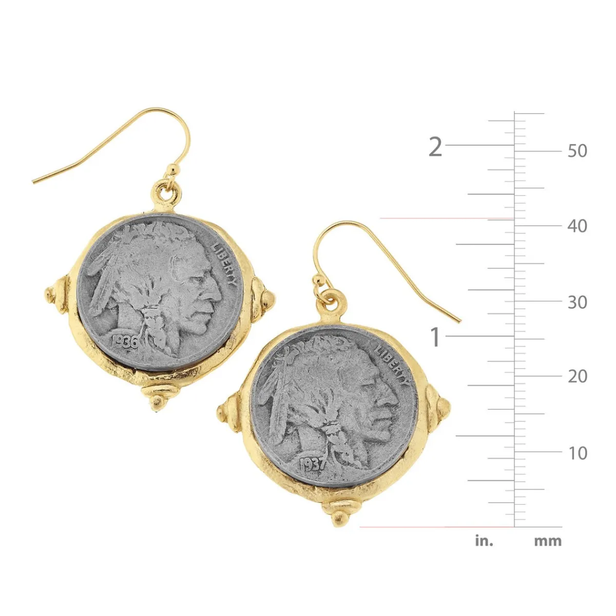 American Indian Nickel Earrings|Susan Shaw