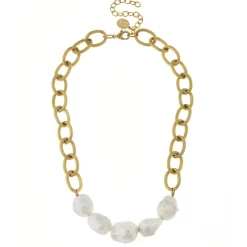 Baroque Pearl Chain Necklace|Susan Shaw Sale