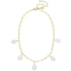 Baroque Pearl Paperclip Necklace|Susan Shaw Clearance
