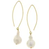 Baroque Pearl Threader Earrings|Susan Shaw Outlet