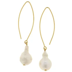 Baroque Pearl Threader Earrings|Susan Shaw Outlet