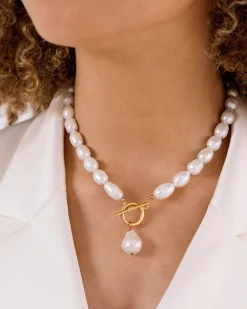 Baroque Pearl Toggle Pearl Necklace|Susan Shaw Clearance