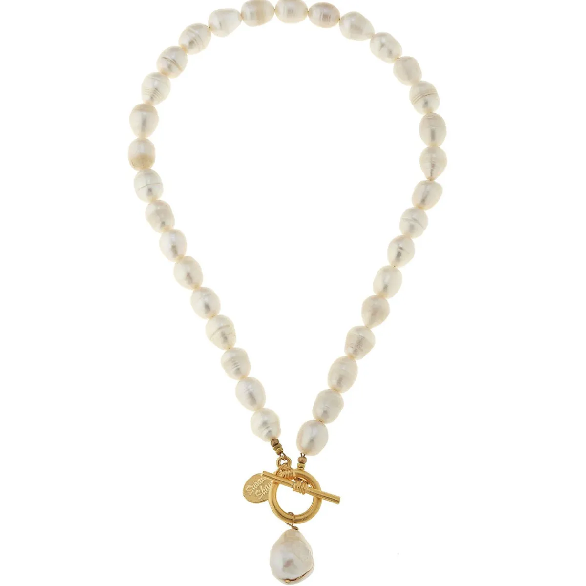 Baroque Pearl Toggle Pearl Necklace|Susan Shaw Clearance