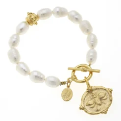 Bee Intaglio Pearl Bracelet|Susan Shaw Discount