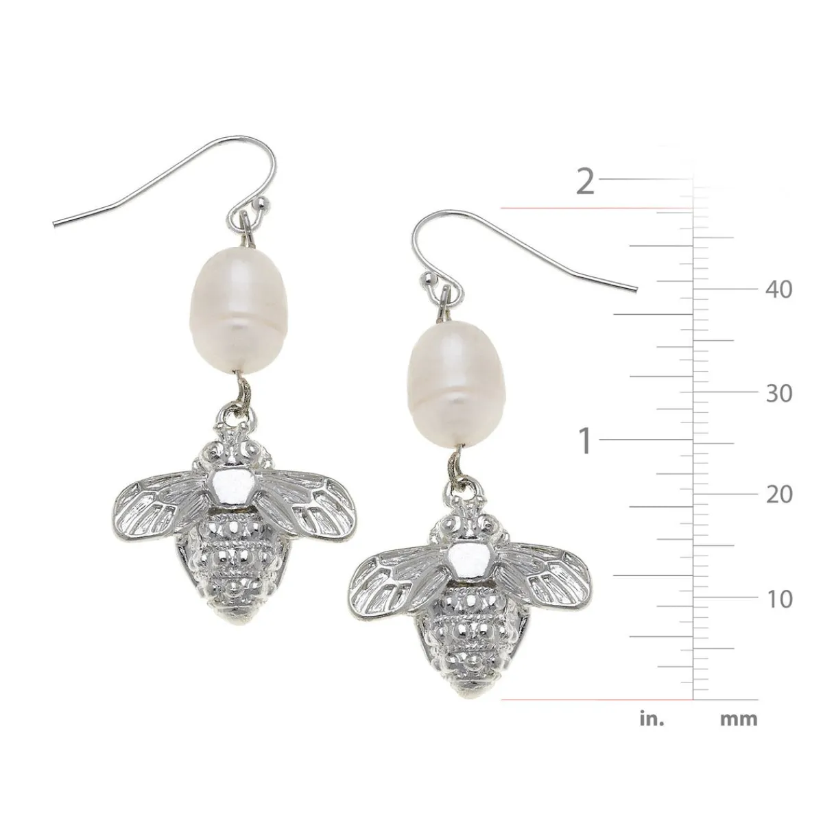 Bee + Pearl Wire Drop Earrings|Susan Shaw Sale
