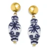 Blue & White Ginger Jar Drop Earrings|Susan Shaw Hot