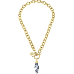Blue & White Ginger Jar Toggle Necklace|Susan Shaw Clearance