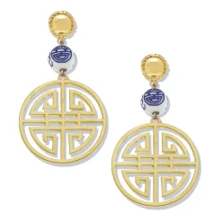 Blue & White Happiness Earrings|Susan Shaw Sale