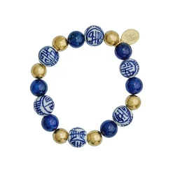 Blue & White Lapis Gold Bracelet|Susan Shaw Sale