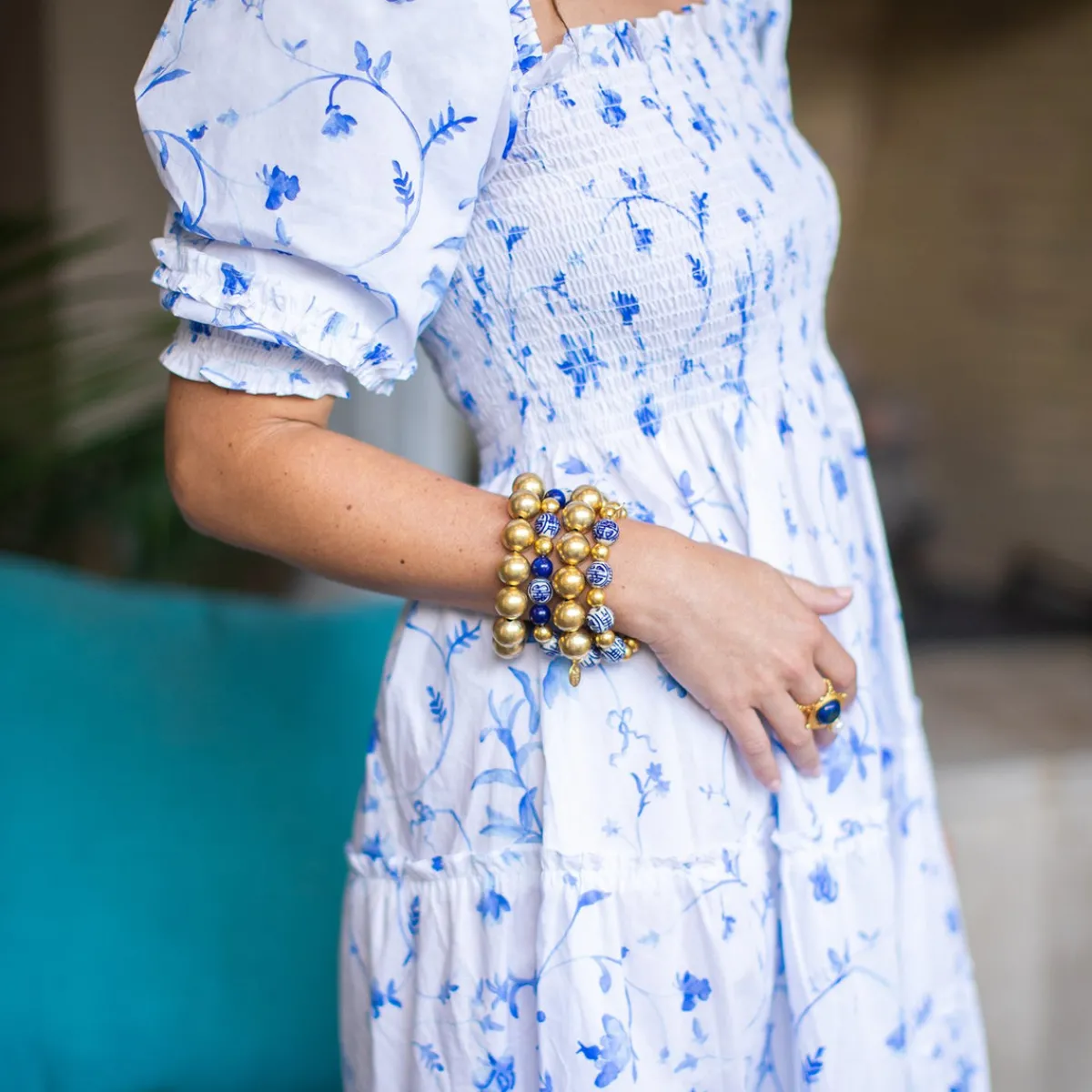 Blue & White Lapis Gold Bracelet|Susan Shaw Sale