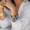 Blue & White Lapis Stretch Bracelet|Susan Shaw New