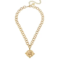 Bulldog Intaglio Necklace|Susan Shaw Best