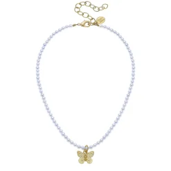 Butterfly Pearl Necklace|Susan Shaw Outlet