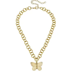 Butterfly Pendant Chain Necklace|Susan Shaw Discount