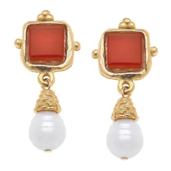 Charlotte Pearl Drop Earrings|Susan Shaw Clearance