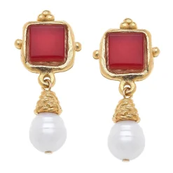 Charlotte Pearl Drop Earrings|Susan Shaw Clearance