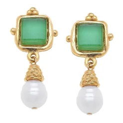 Charlotte Pearl Drop Earrings|Susan Shaw Clearance