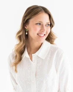 Charlotte Pearl Drop Earrings|Susan Shaw Clearance
