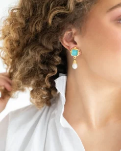 Charlotte Pearl Drop Earrings|Susan Shaw Clearance