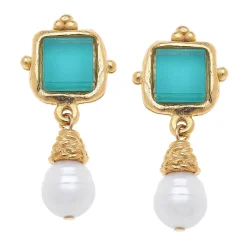 Charlotte Pearl Drop Earrings|Susan Shaw Clearance