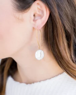 Coin Pearl Threader Earrings|Susan Shaw Outlet