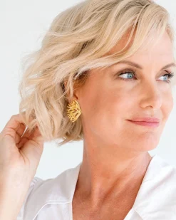 Coral Fan Studs|Susan Shaw New