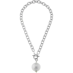 Cotton Pearl Toggle Necklace|Susan Shaw New