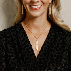 Dainty Bar Cross Necklace|Susan Shaw