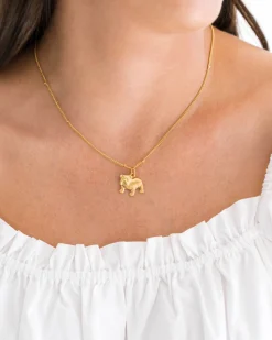 Dainty Bulldog Necklace|Susan Shaw Clearance