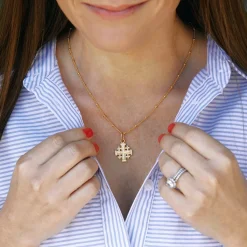 Dainty Jerusalem Cross Necklace|Susan Shaw Hot