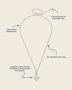 Dainty Jerusalem Cross Necklace|Susan Shaw Hot