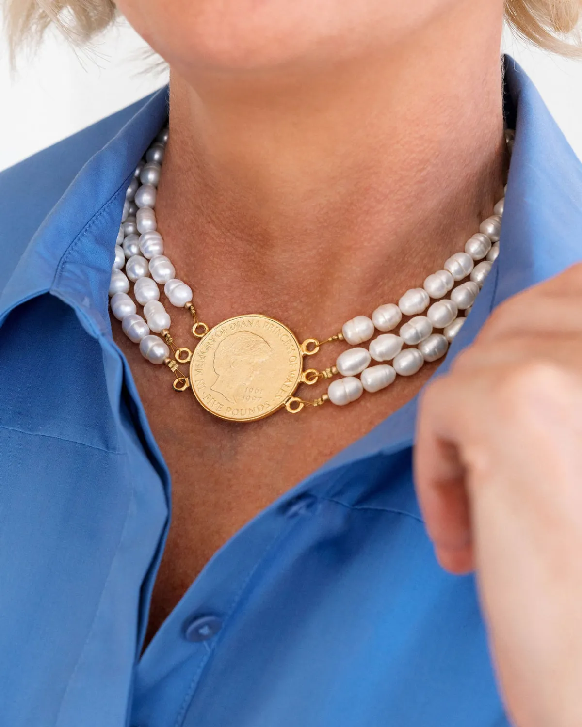 Diana Pearl Choker Necklace|Susan Shaw Hot