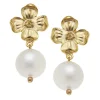 Dogwood Cotton Pearl Drop Earrings|Susan Shaw Online
