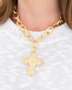 Dotted Cross Necklace|Susan Shaw New