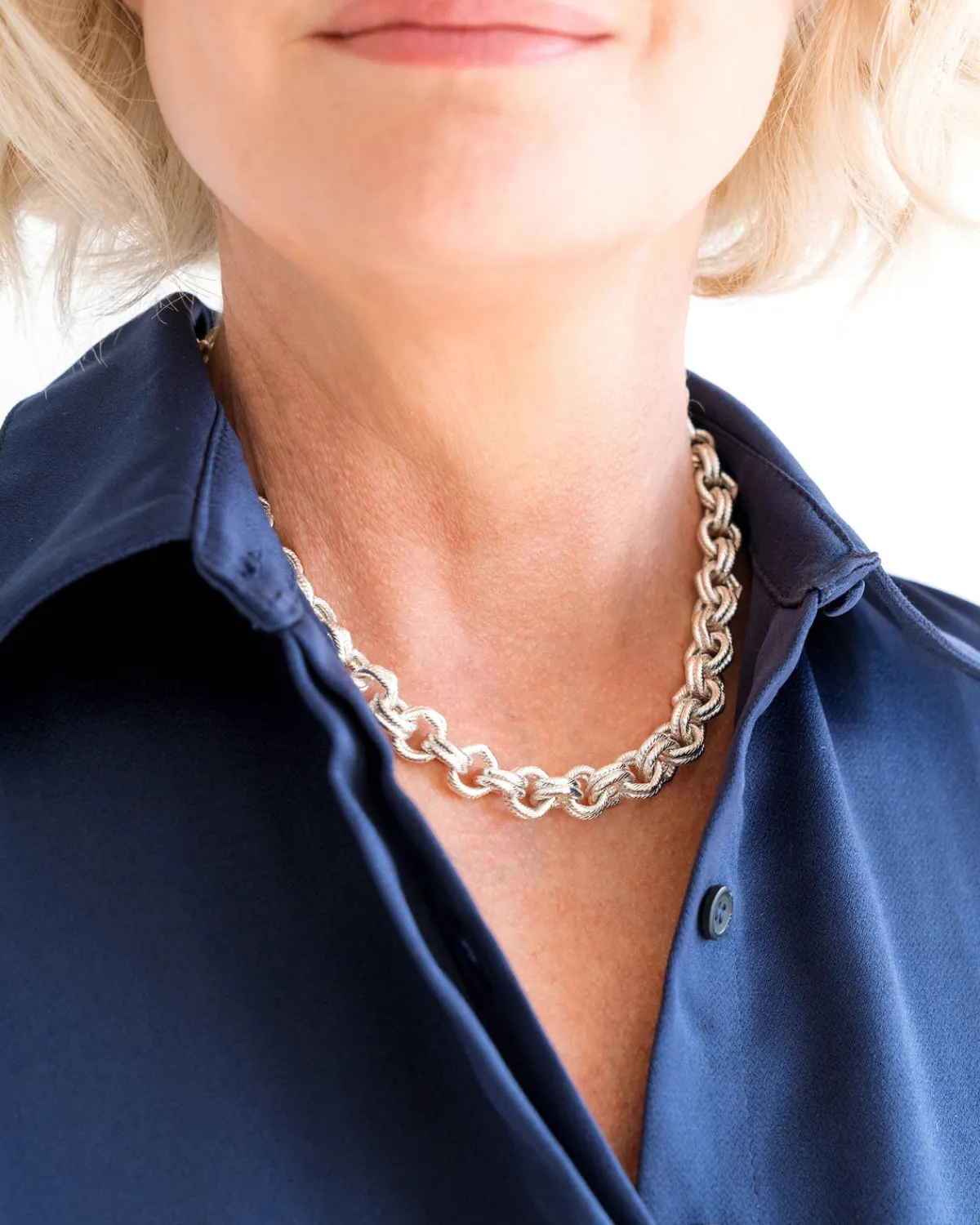 Double Link Chain Necklace|Susan Shaw Clearance