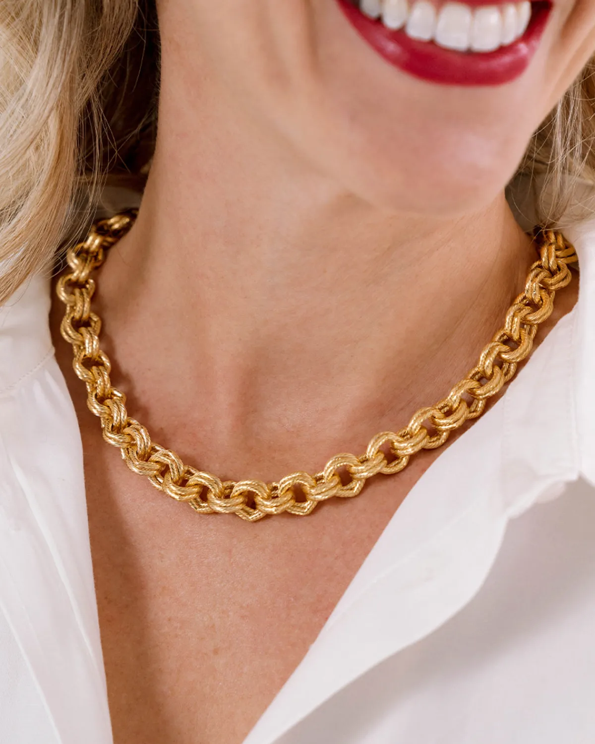 Double Link Chain Necklace|Susan Shaw Clearance