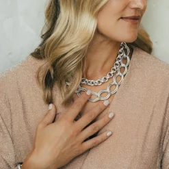 Double Link Chain Necklace|Susan Shaw Clearance