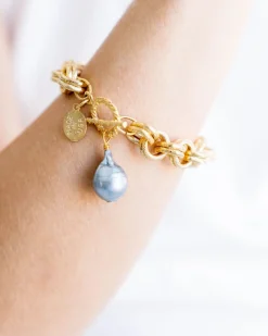 Double Link Grey Baroque Pearl Bracelet|Susan Shaw Hot