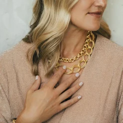 Double Loop Chain Necklace|Susan Shaw Clearance