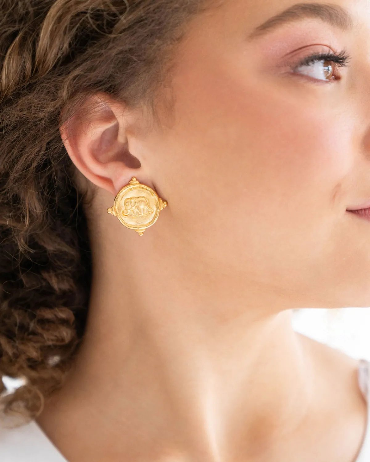 Elephant Intaglio Studs|Susan Shaw New