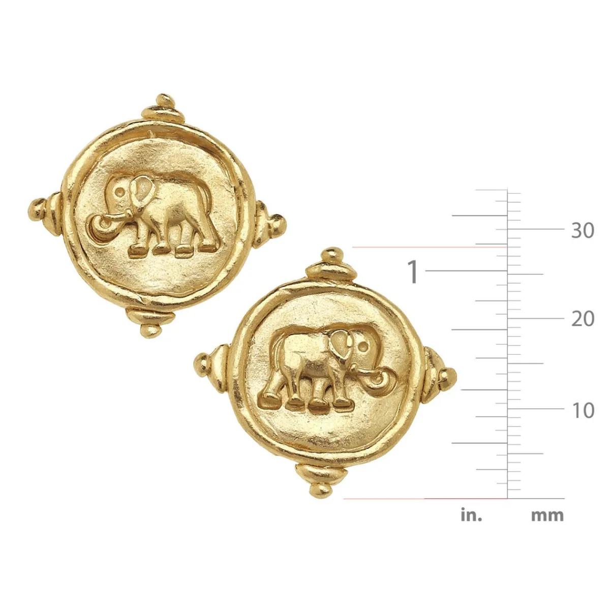 Elephant Intaglio Studs|Susan Shaw New
