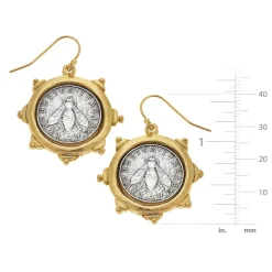 Florence Bee Coin Earrings|Susan Shaw Hot