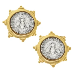 Florence Bee Coin Studs|Susan Shaw Discount