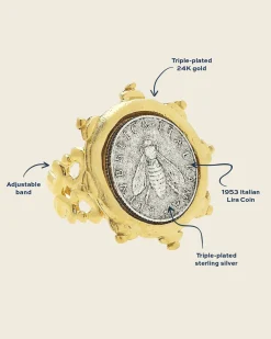 Florence Italian Bee Coin Ring|Susan Shaw Best