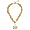 Florence Mixed Metal Italia Coin Necklace|Susan Shaw Clearance