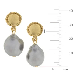 Grey Baroque Pearl Drop Earrings|Susan Shaw Sale