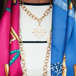 Jerusalem Cross Chain Necklace|Susan Shaw Hot